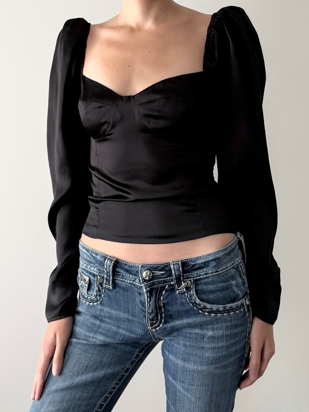 Reformation black 100% silk sweetheart blouse